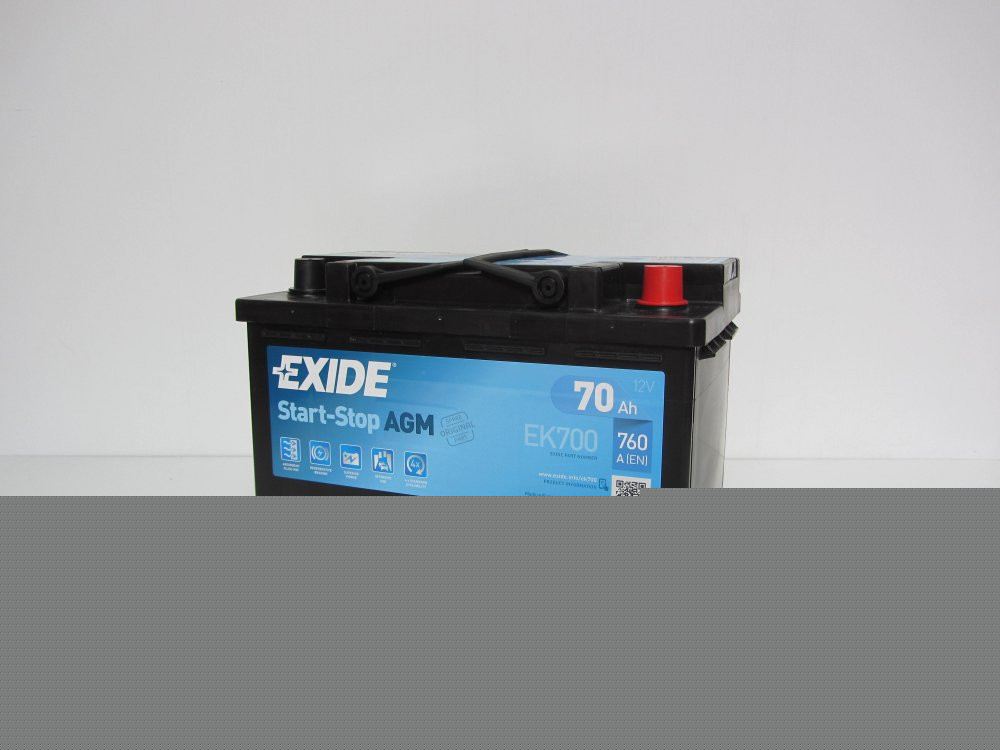 Exide EK700 AGM 12V 70Ah 760A(EN) L3 - Start & Stop AGM - Batterie Auto ...